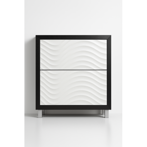 mueble zapatero negro y blanco