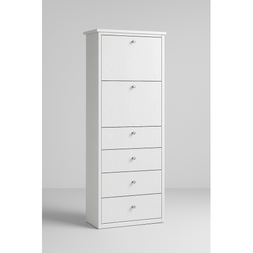 Zapatero Delfín — vista frontal con dos portones y cuatro cajones