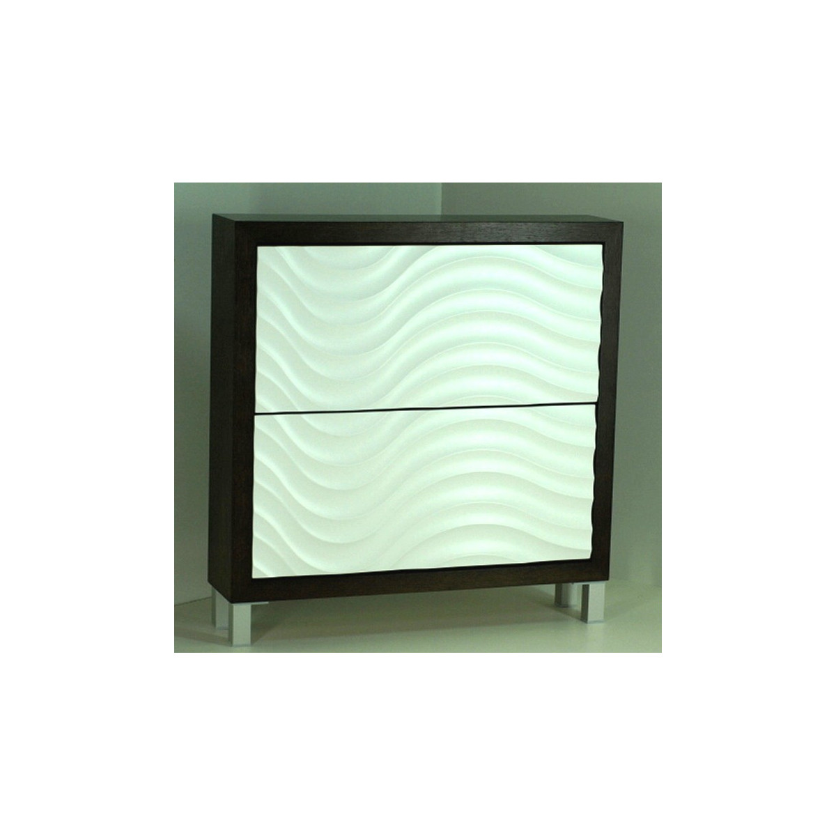 Mueble Zapatero mod. Ondas, blanco y negro. Mueble Zapatero mod. Ondas, blanco y negro.