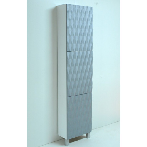 Mueble Zapatero Vertical lacado blanco y plata