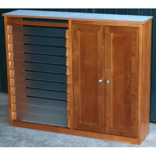Mueble Zapatero-Cubreradiador de madera maciza.