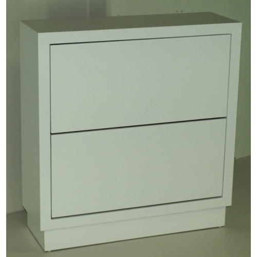 Mueble Zapatero a medida liso, lacado en blanco.