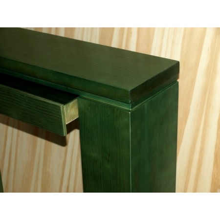 Mueble Consola 24 verde, detalle del cajón.
