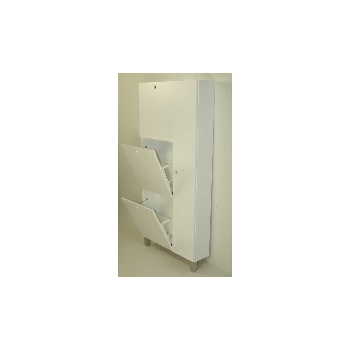 mueble zapatero escobero, lacado blanco