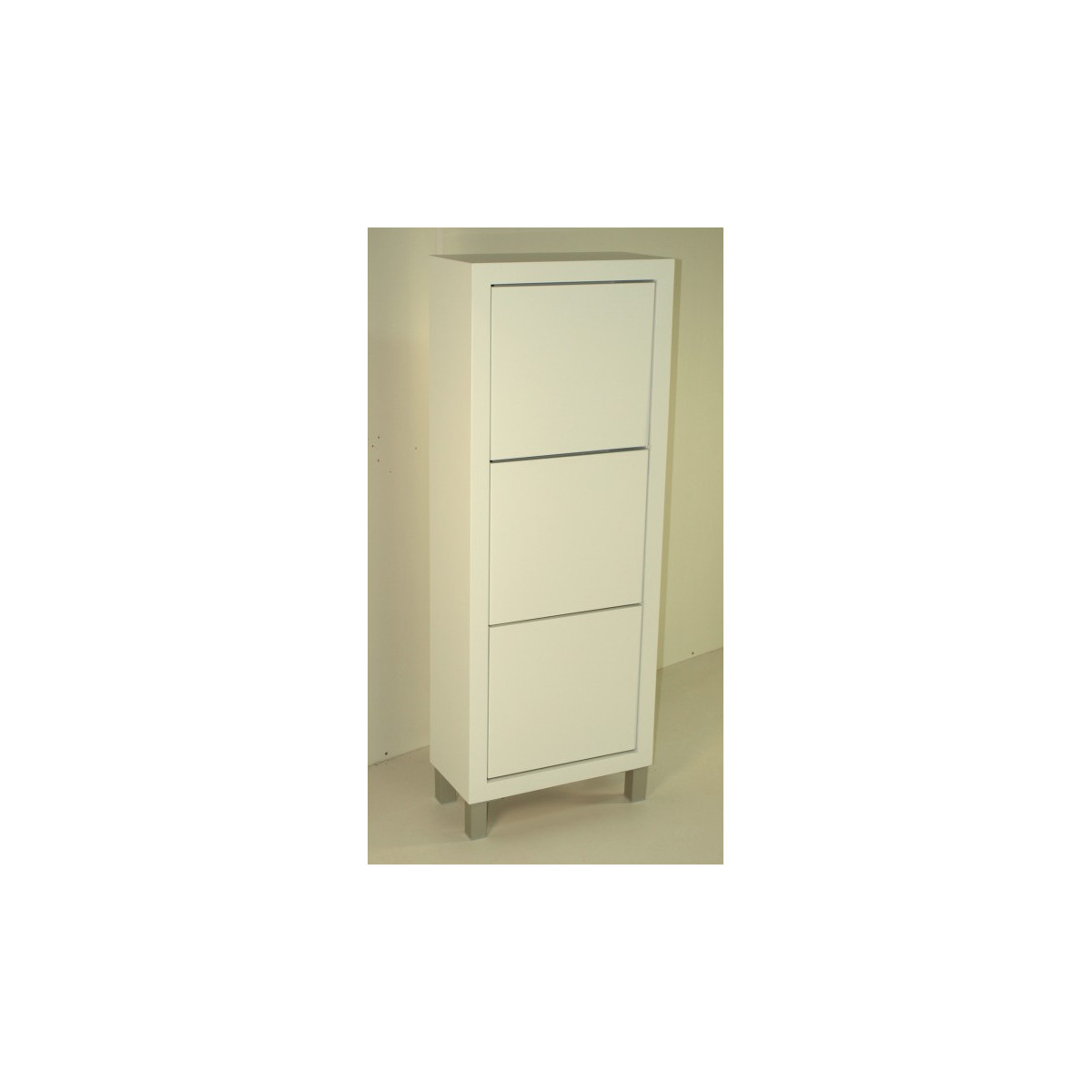 mueble zapatero lacado en blanco.