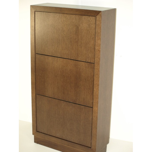 Mueble Zapatero mod. Alerce, rechapado en roble color nogal.