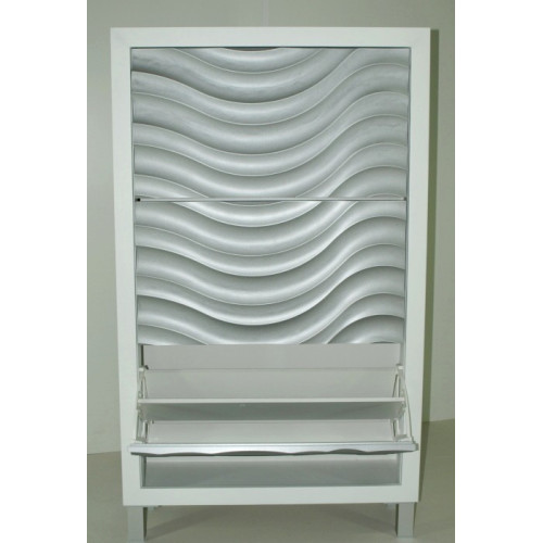 Mueble Zapatero mod. Q-3, portones diseño de ondas.